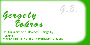 gergely bokros business card